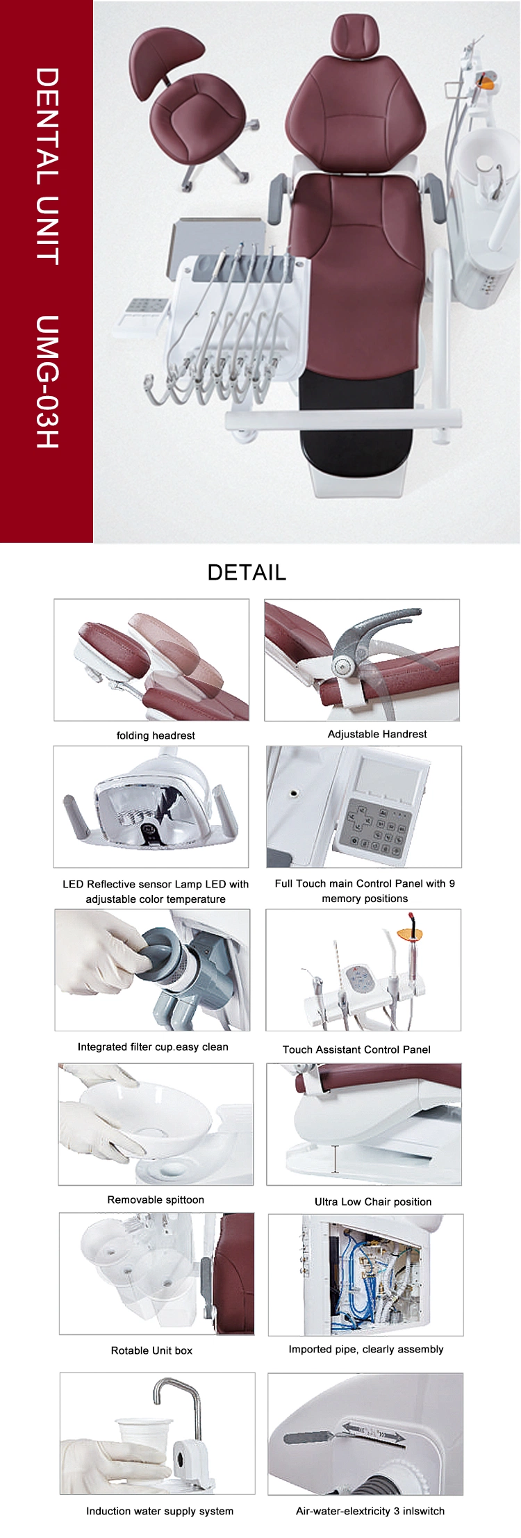 Perfect Design Classic Medical Hospital Equipment Dental Chair Unit