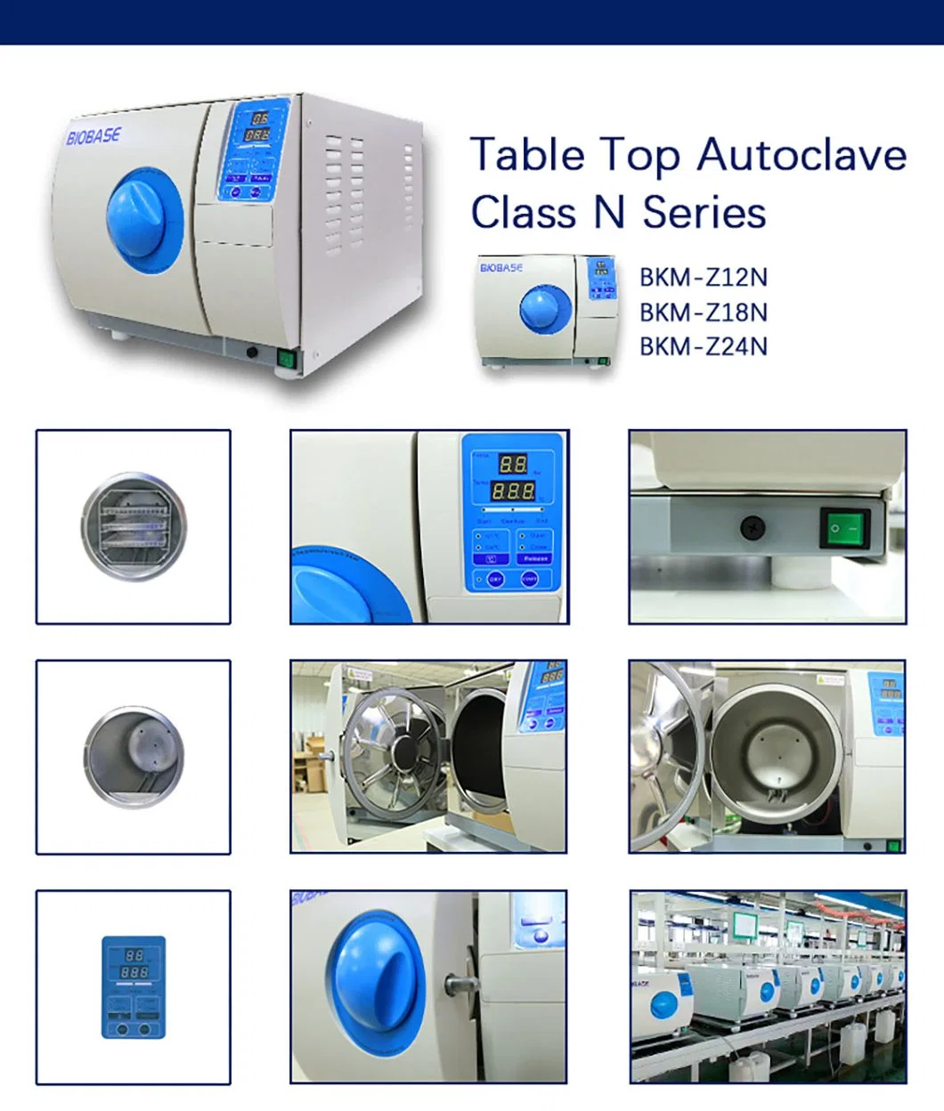 Biobase Tabletop Autoclave Class N Series Portable Dental Autoclave