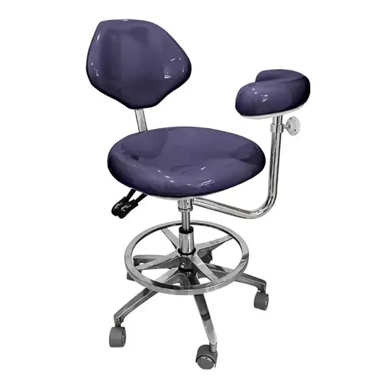 Dental Stool with Armrest Backrest and Footrest 