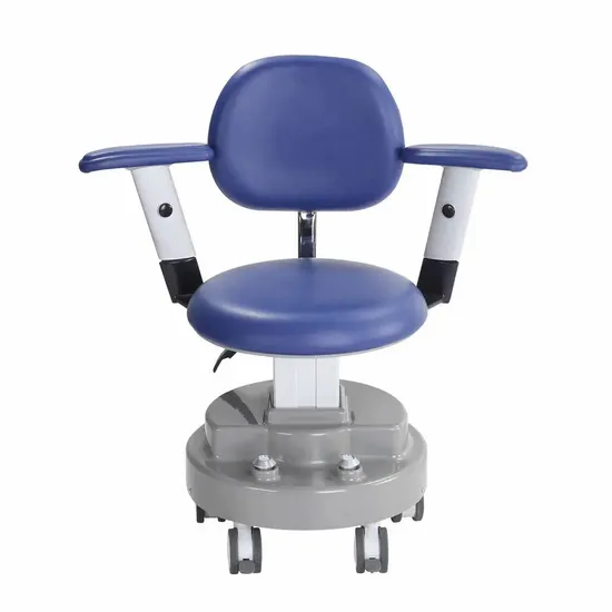 Icen High Quality Mobile Surgical Chair Dental Electrical Doctor′s Nurse Stool with Backrest Leather 