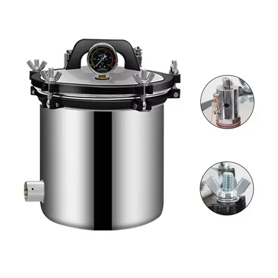 Portable Stainless Steel 12L 24L Rapid Lab Industrial Steam Sterilizer Autoclave 